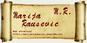 Marija Raušević vizit kartica